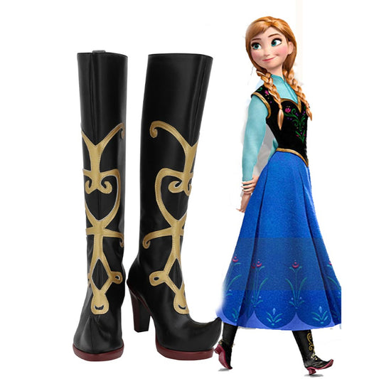 Frozen Snow Princess Anna Cosplay Shoes