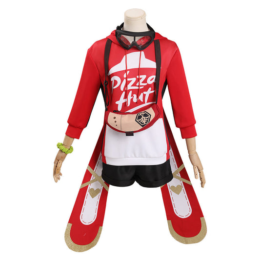 Genshin Impact X Pizzahut Amber Cosplay Costume XXXL