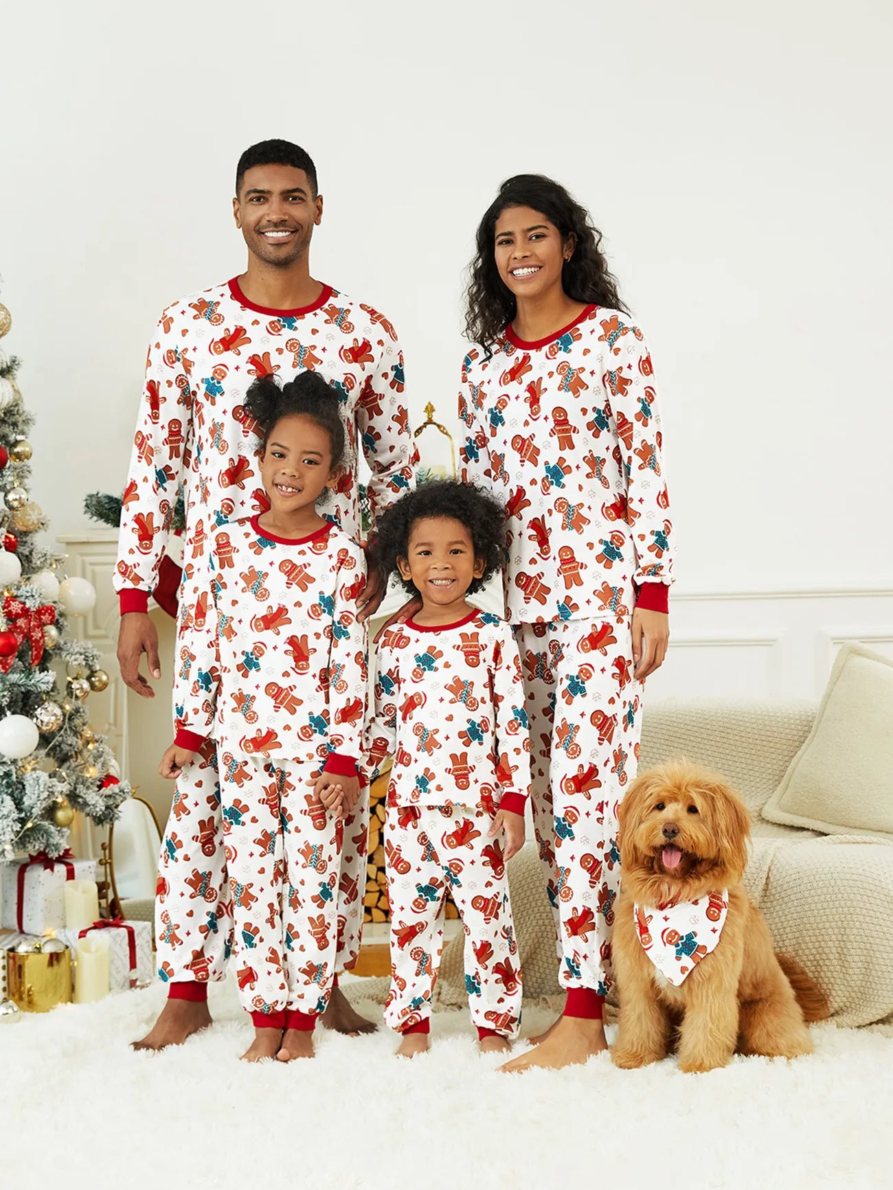 Gingerbread And Candy Cane Family Matching Pajama Set Woman S