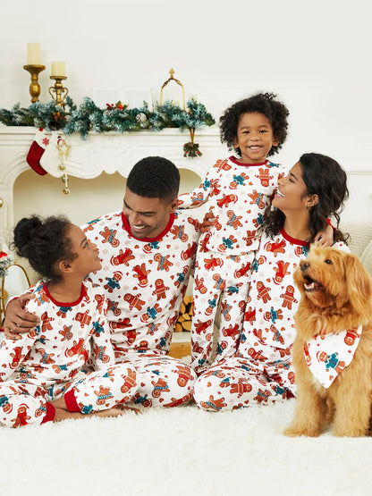 Gingerbread And Candy Cane Family Matching Pajama Set