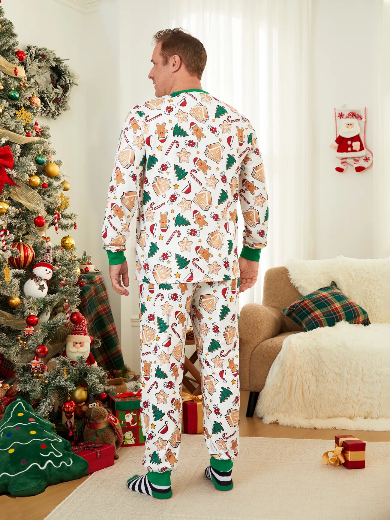 Gingerbread And Holiday Family Matching Pajama Set