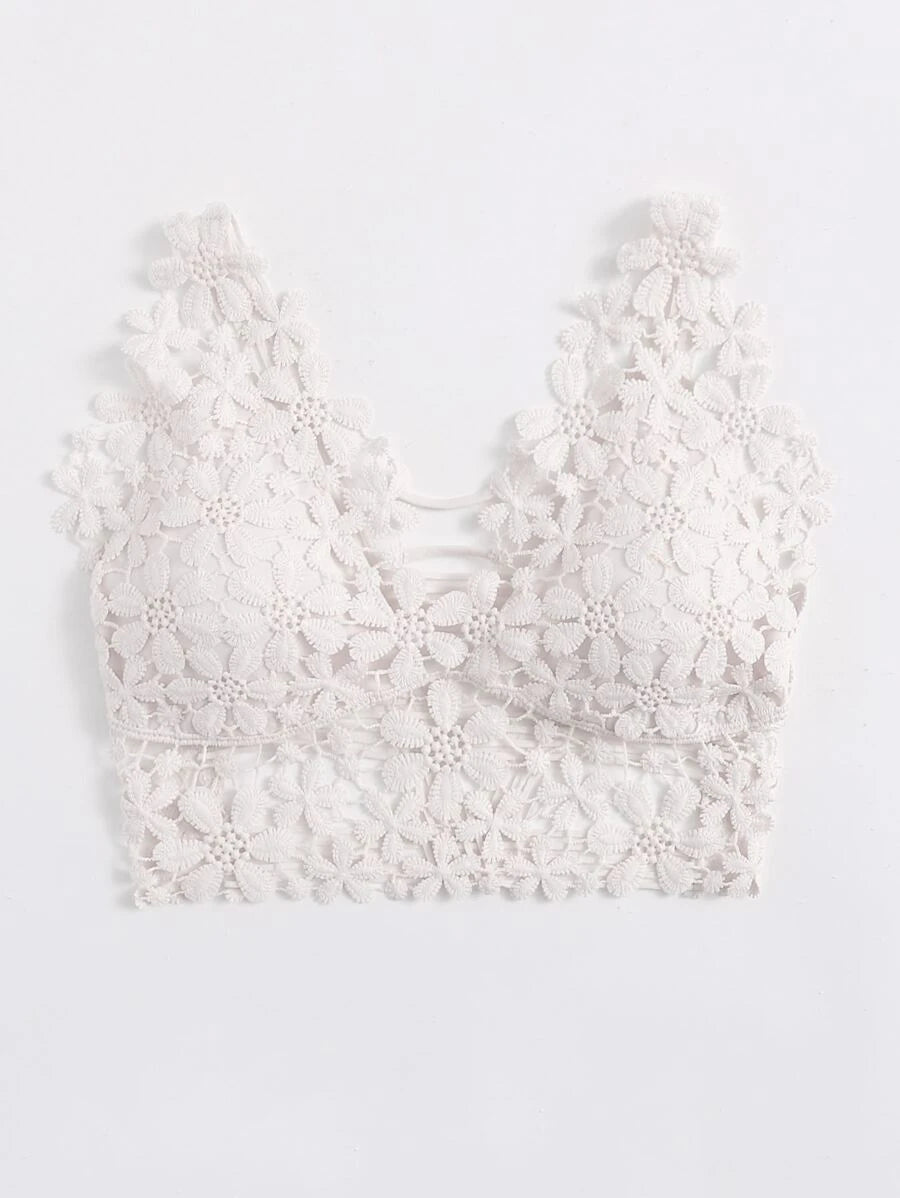 Guipure Lace Longline Bralette