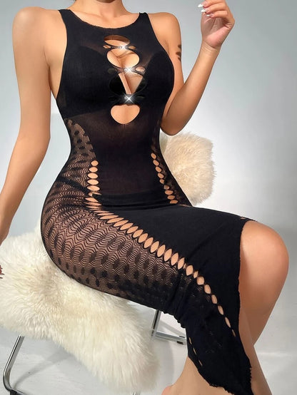 Hollow Out Fishnet Bodystocking Without Liner