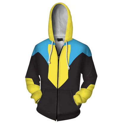 Invincible 3D Printed Streetwear Zip Up Jacket 3XL