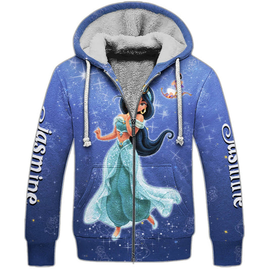 Jasmine Princess Castle Glitter Hoodie And Sweatshirt Zipper Hoodie