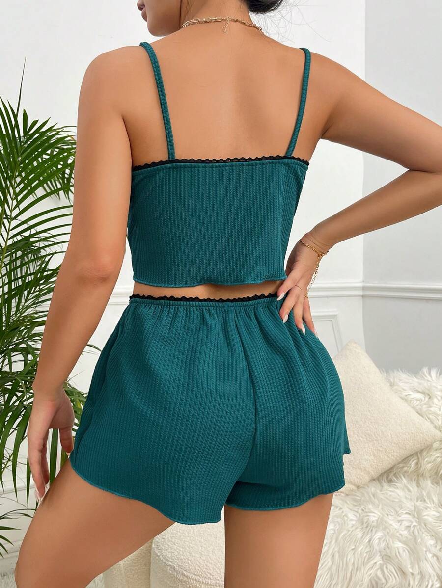 Lettuce Trim Cami Top And Shorts