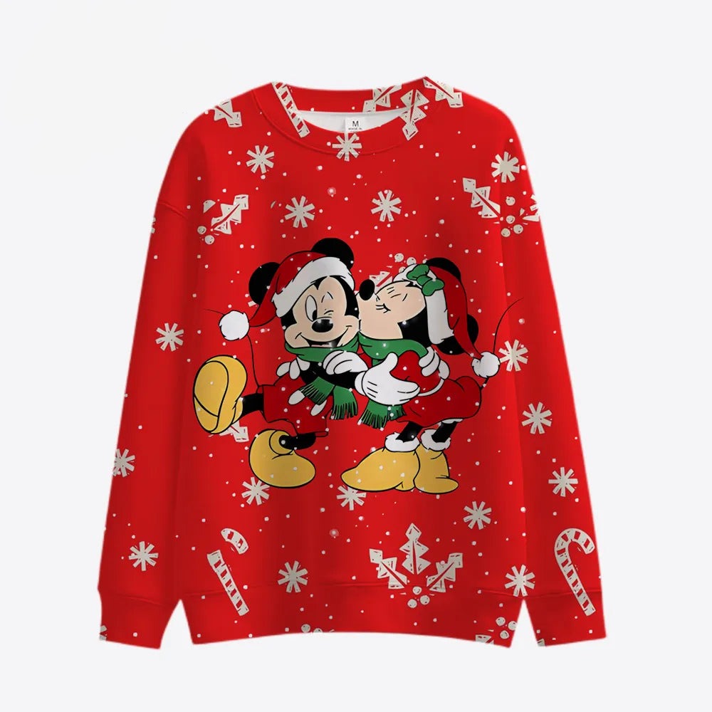 Long Sleeve Mickey Minnie Pattern Sweaters