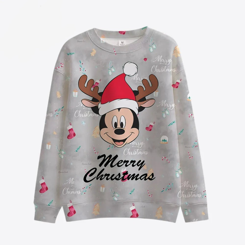 Long Sleeve Mickey Minnie Pattern Sweaters