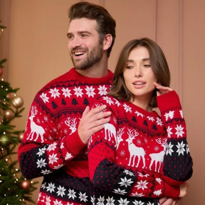 Long Sleeved Christmas Themed Couple Sweater Style 4