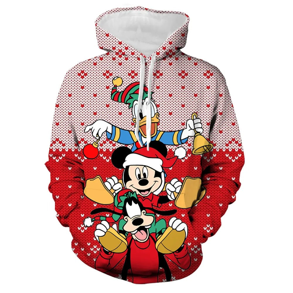 Mickey Minnie Print Christmas Hoodies