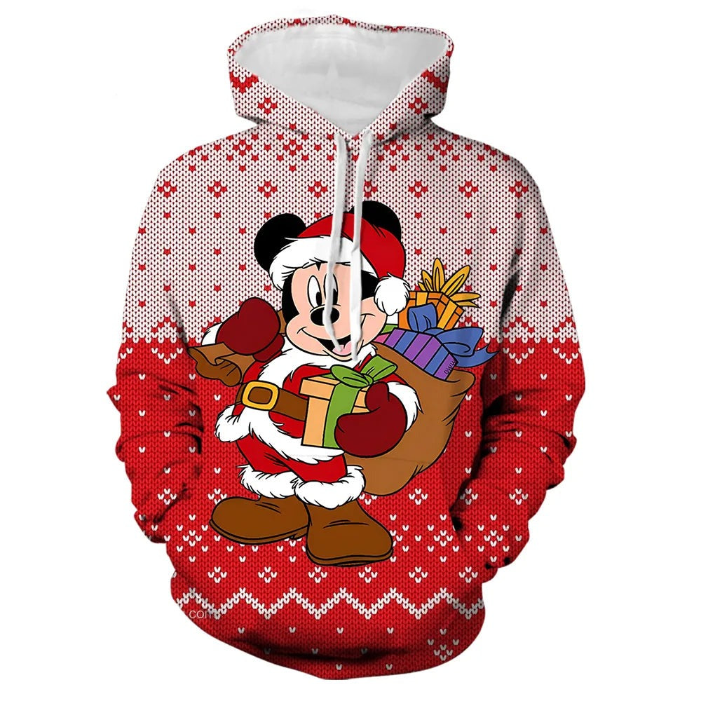 Mickey Minnie Print Christmas Hoodies