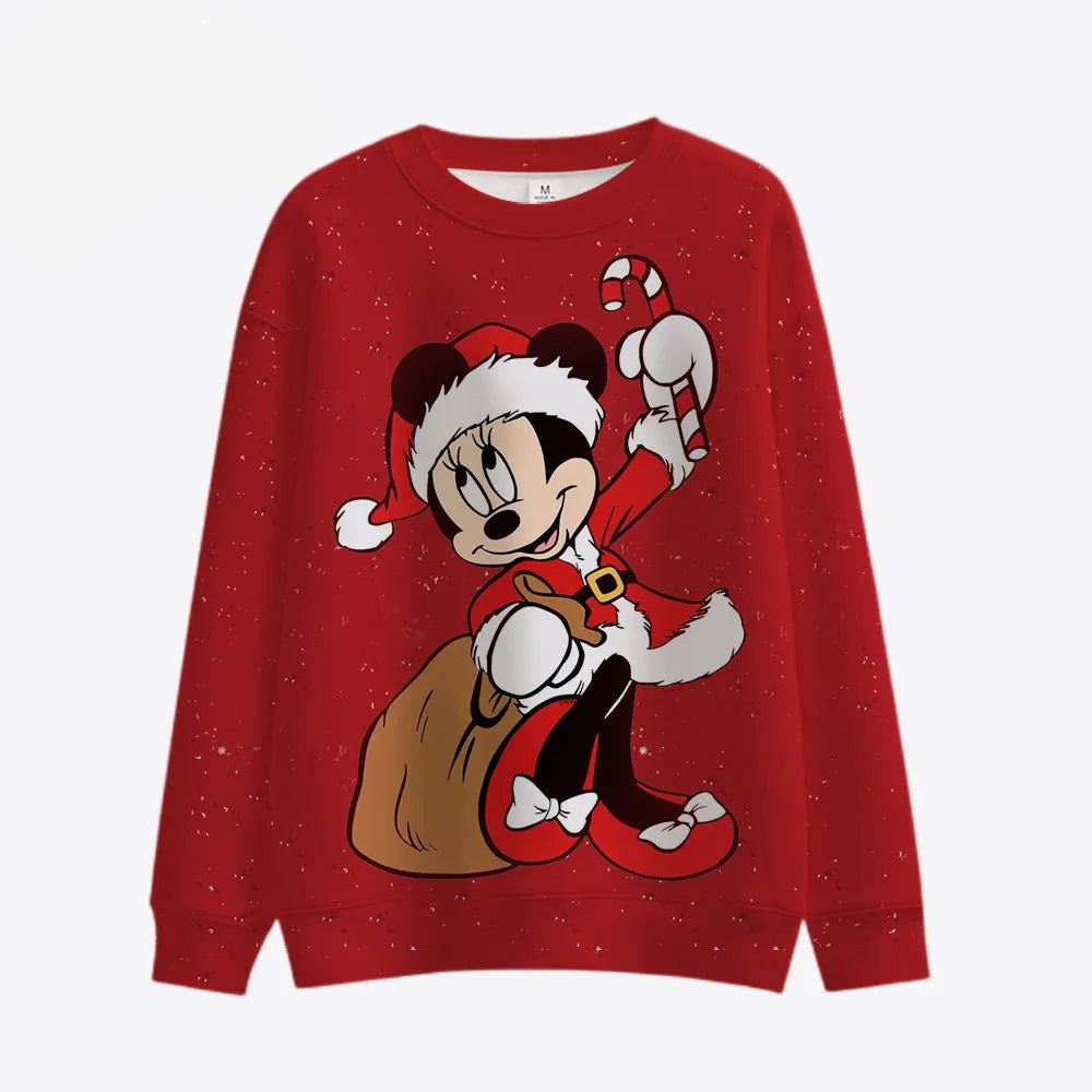 Mickey Patterned Long Sleeve Sweaters