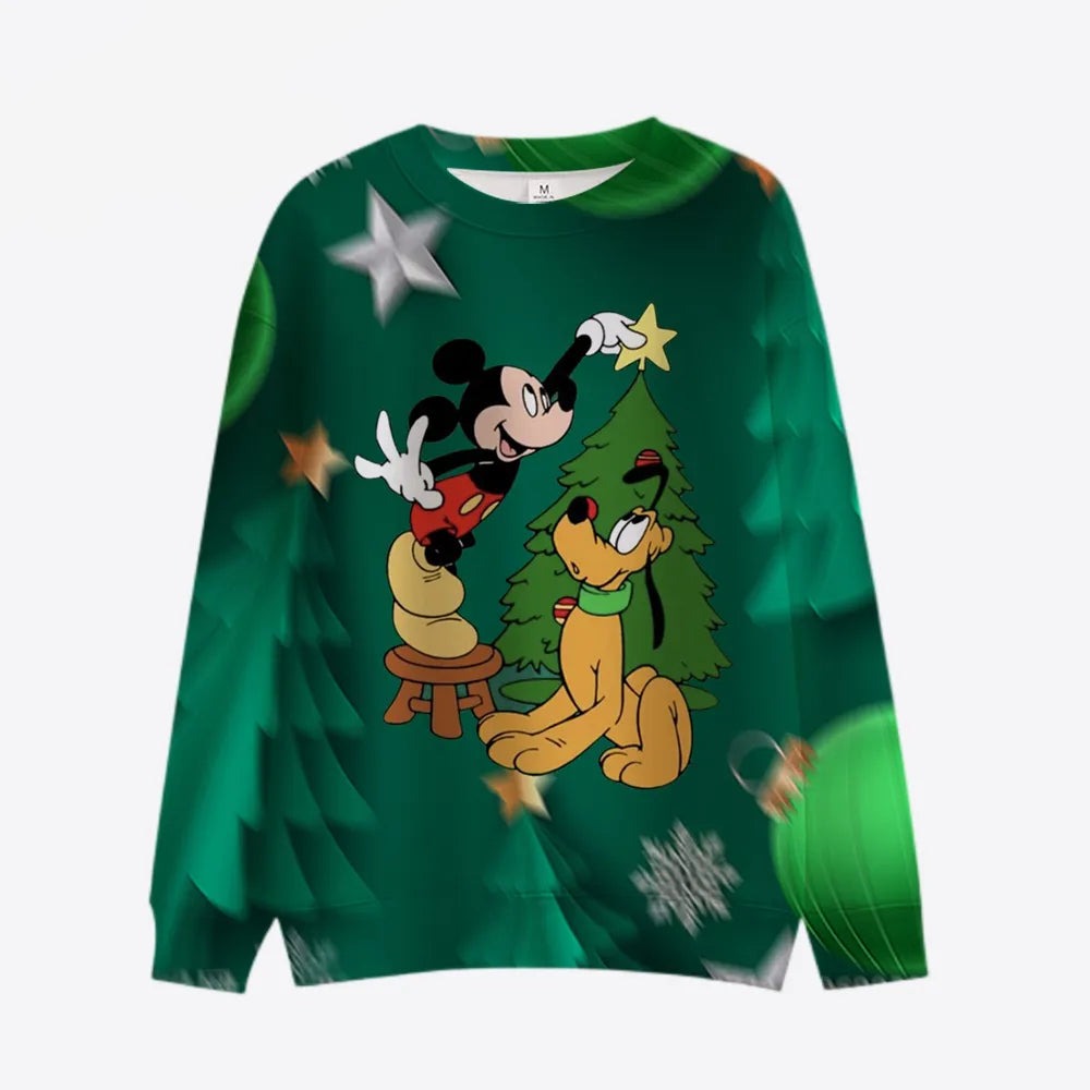 Mickey Patterned Long Sleeve Sweaters