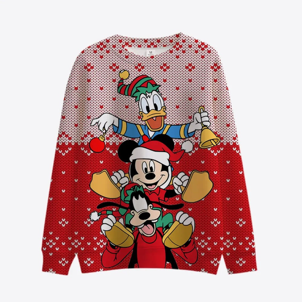 Mickey Minnie Print Carnival Christmas Themed Pullover