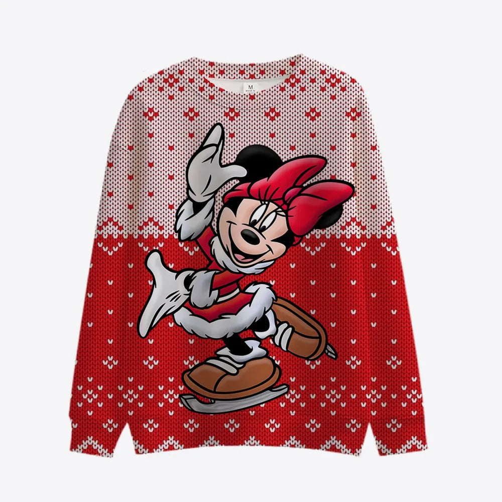 Mickey Minnie Print Carnival Christmas Themed Pullover