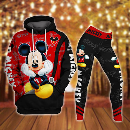 Mickey Mouse Pattern Hoodie And Leggings Set Hoodie And Leggings Set