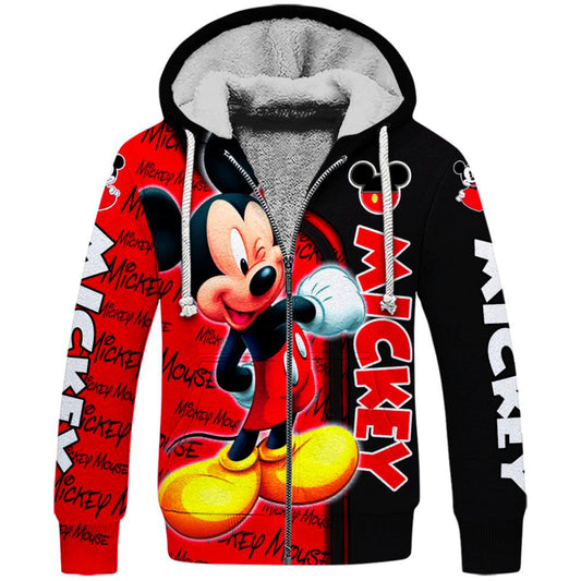 Mickey Mouse Themed Hoodie And Leggings Set Fleece Zipper Hoodie