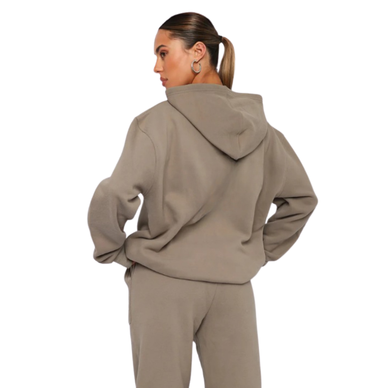 Oversize Hooded Tracksuit Light Brown