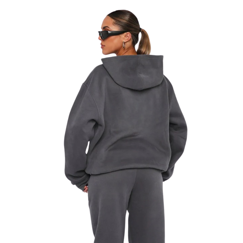 Oversize Hooded Tracksuit Dark Gray