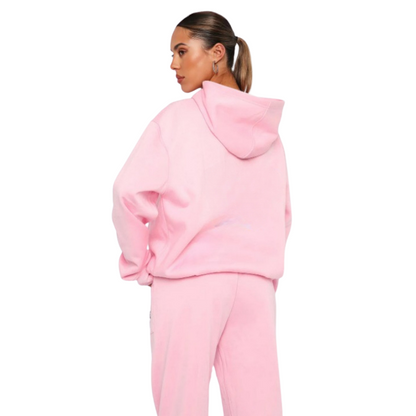 Oversize Hooded Tracksuit Pink