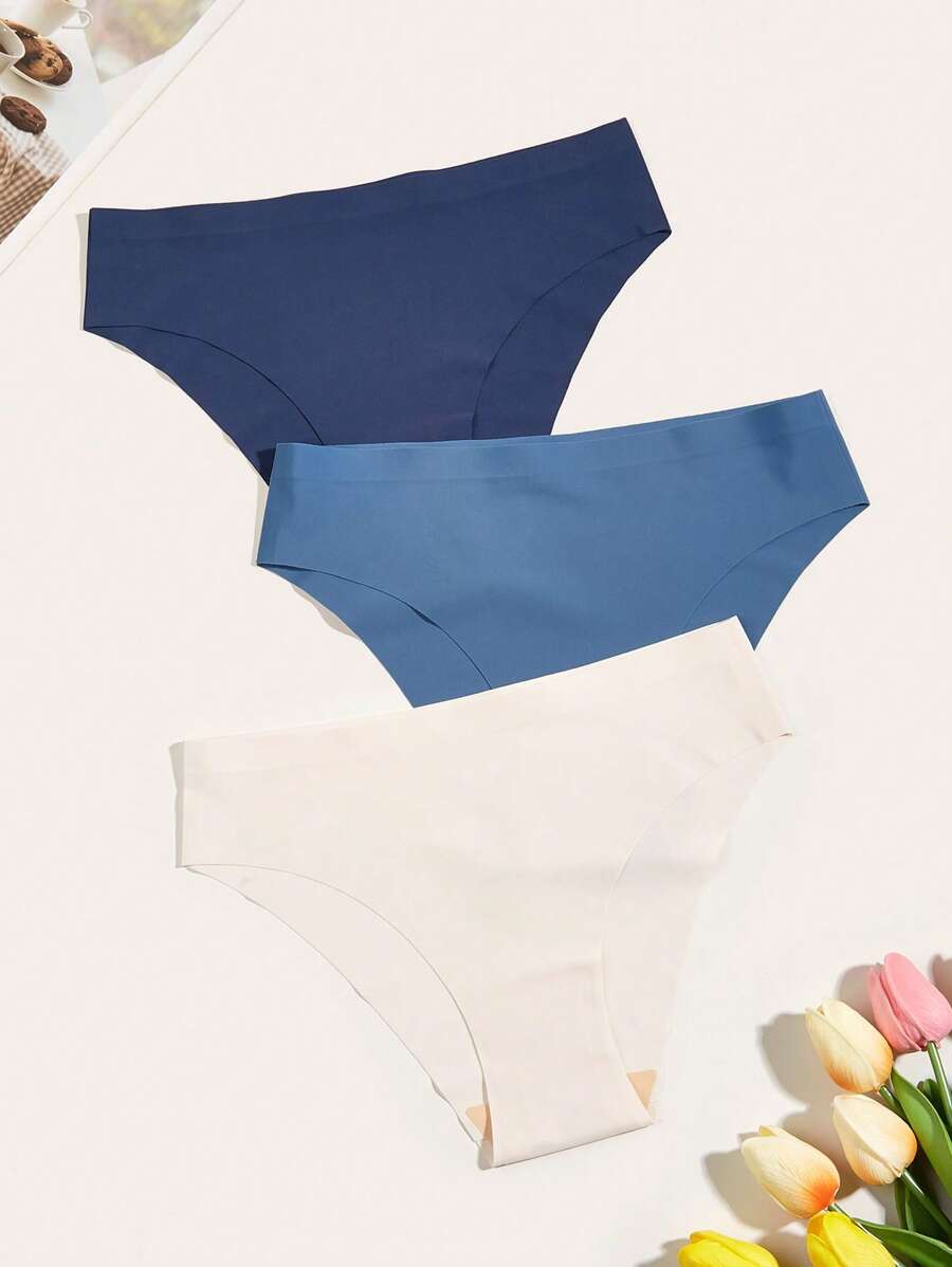 Pack Of 3 Solid Casual Panty