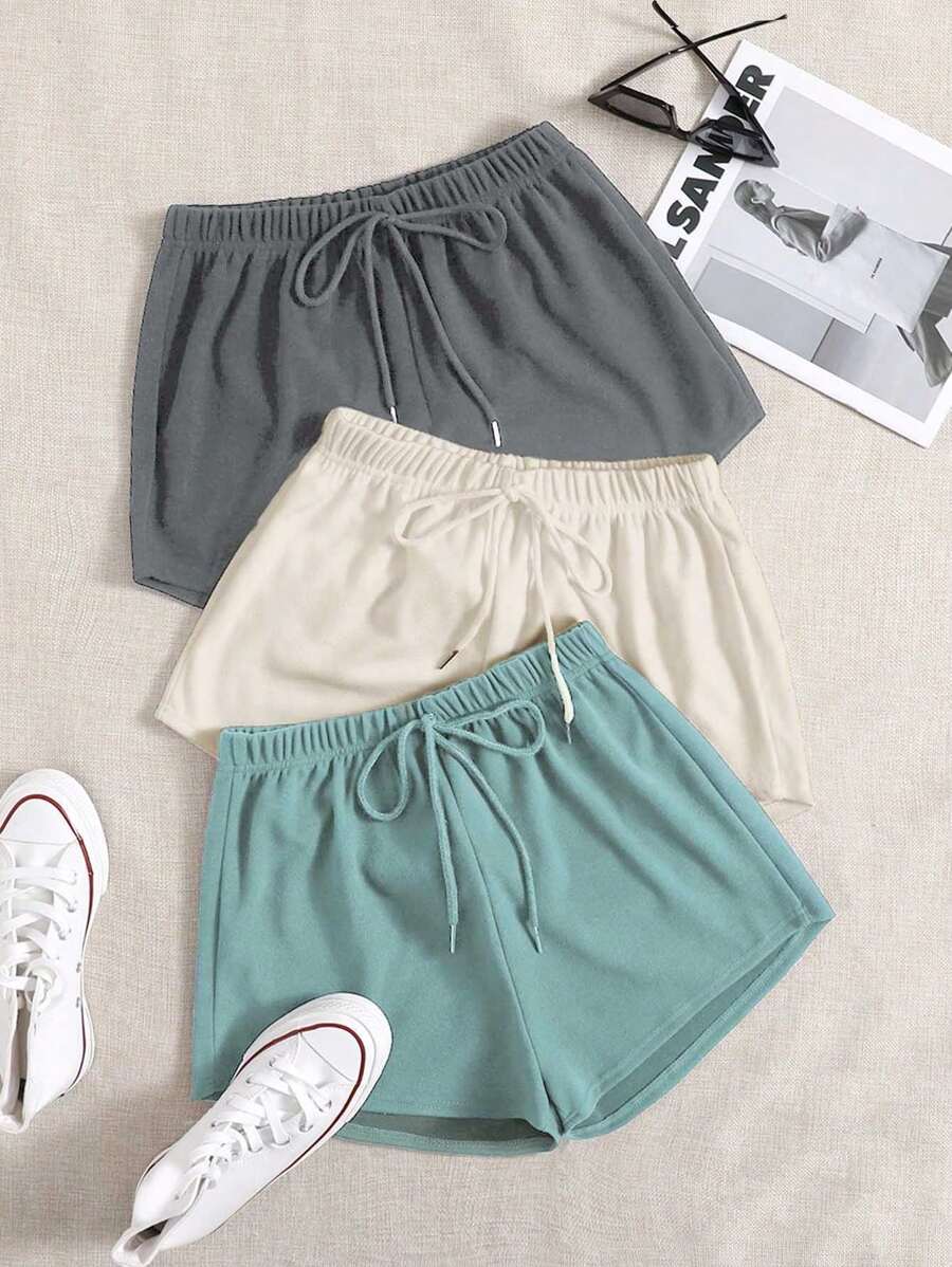 Pack Of 3 Solid Knot Lounge Shorts