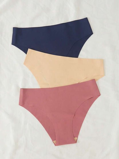 Pack Of 3 Solid Simple Comfy Briefs