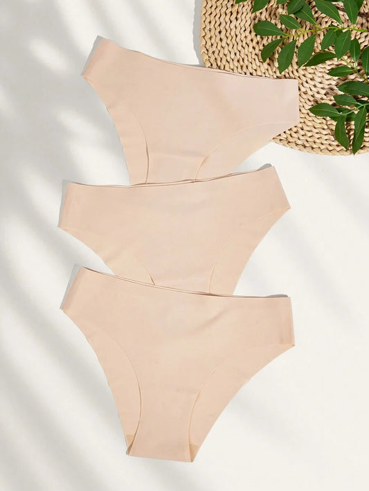 Pack Of 3 Solid Simple Panty