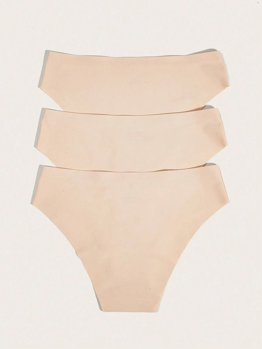 Pack Of 3 Solid Simple Panty