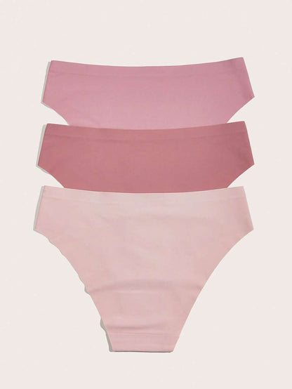 Pack Of 3 Solid Simple Stretch Comfy Brief