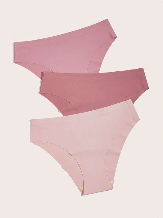 Pack Of 3 Solid Simple Stretch Comfy Brief