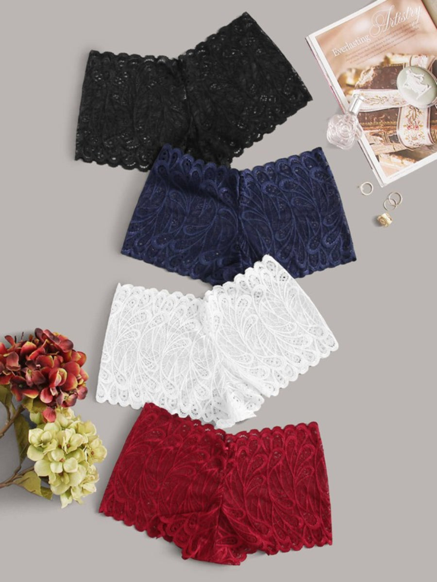 Pack Of 4 Floral Lace Panty Set