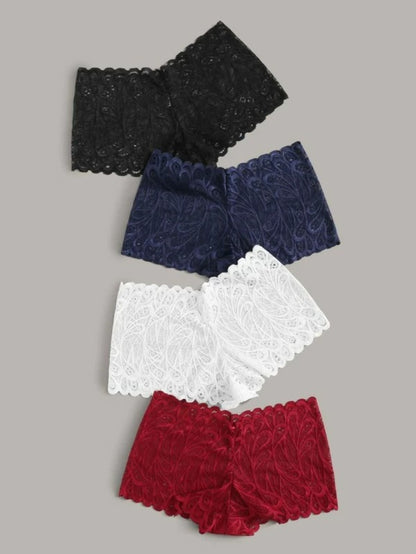Pack Of 4 Floral Lace Panty Set