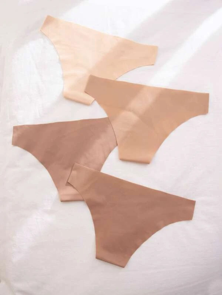 Pack Of 4 Solid No Show Panty Set