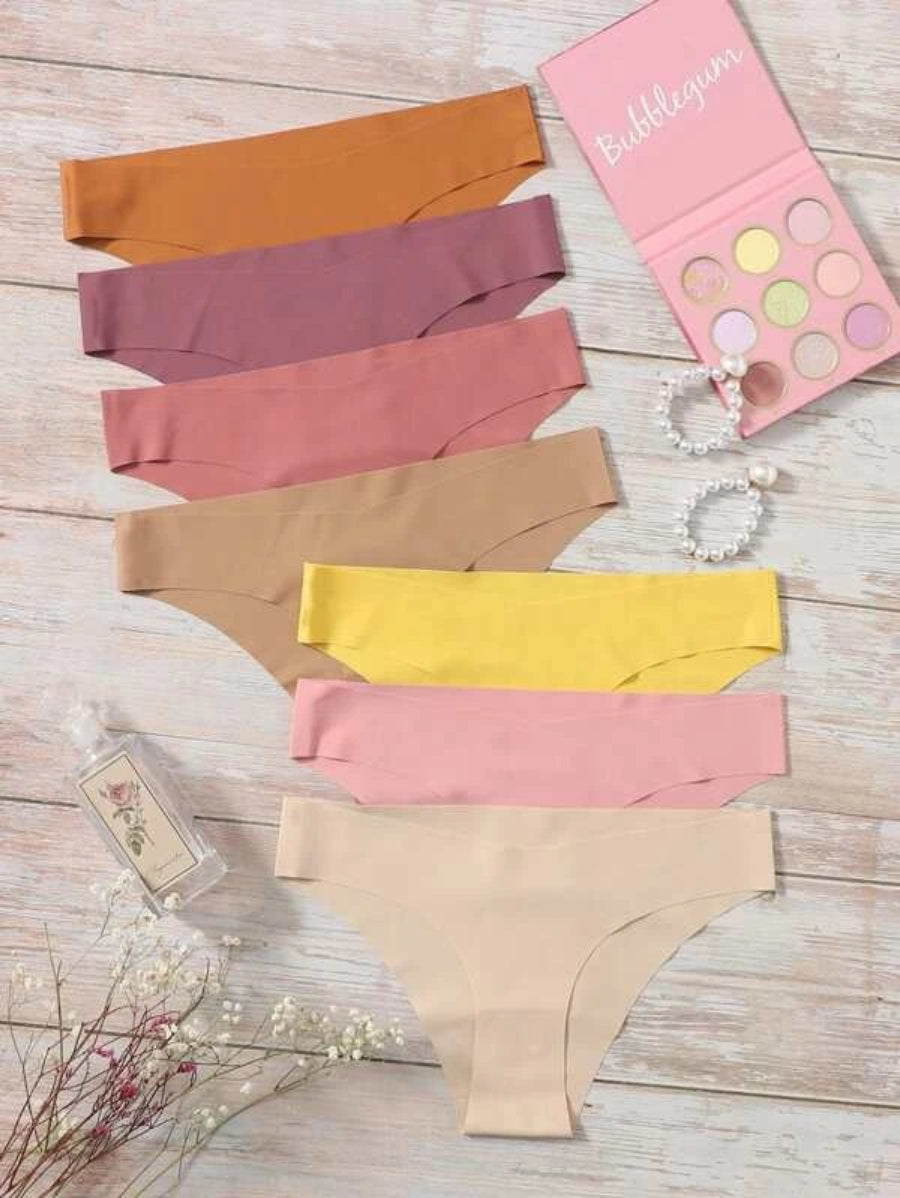 Pack Of 7 Plain Low Rise Panty