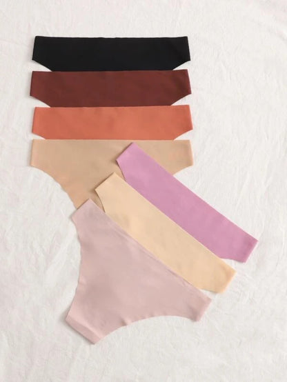 Pack Of 7 Plain Mid Rise Panty