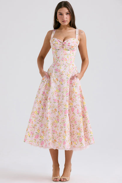 Peony Floral Printed Design Sundress