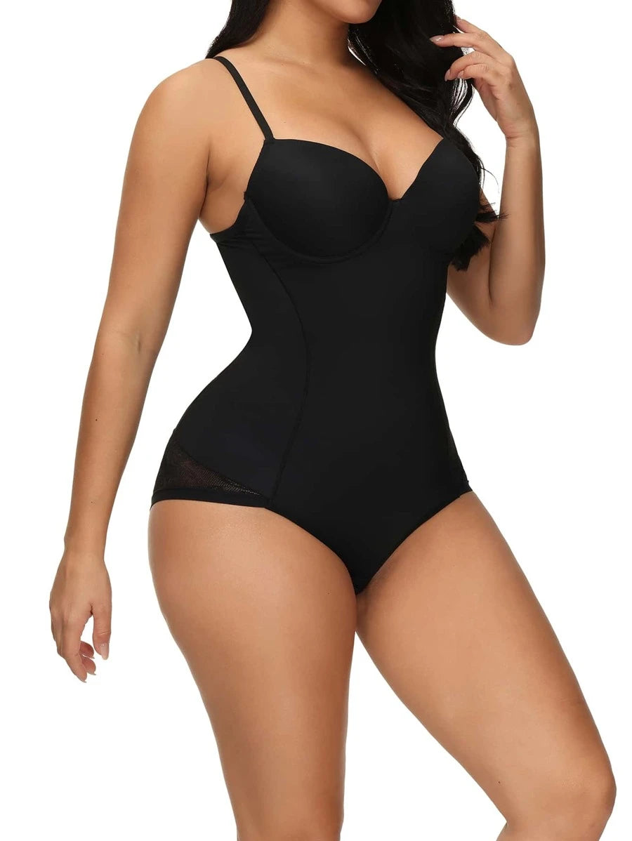 Plain Underwire Shapewear Bodysuit Black