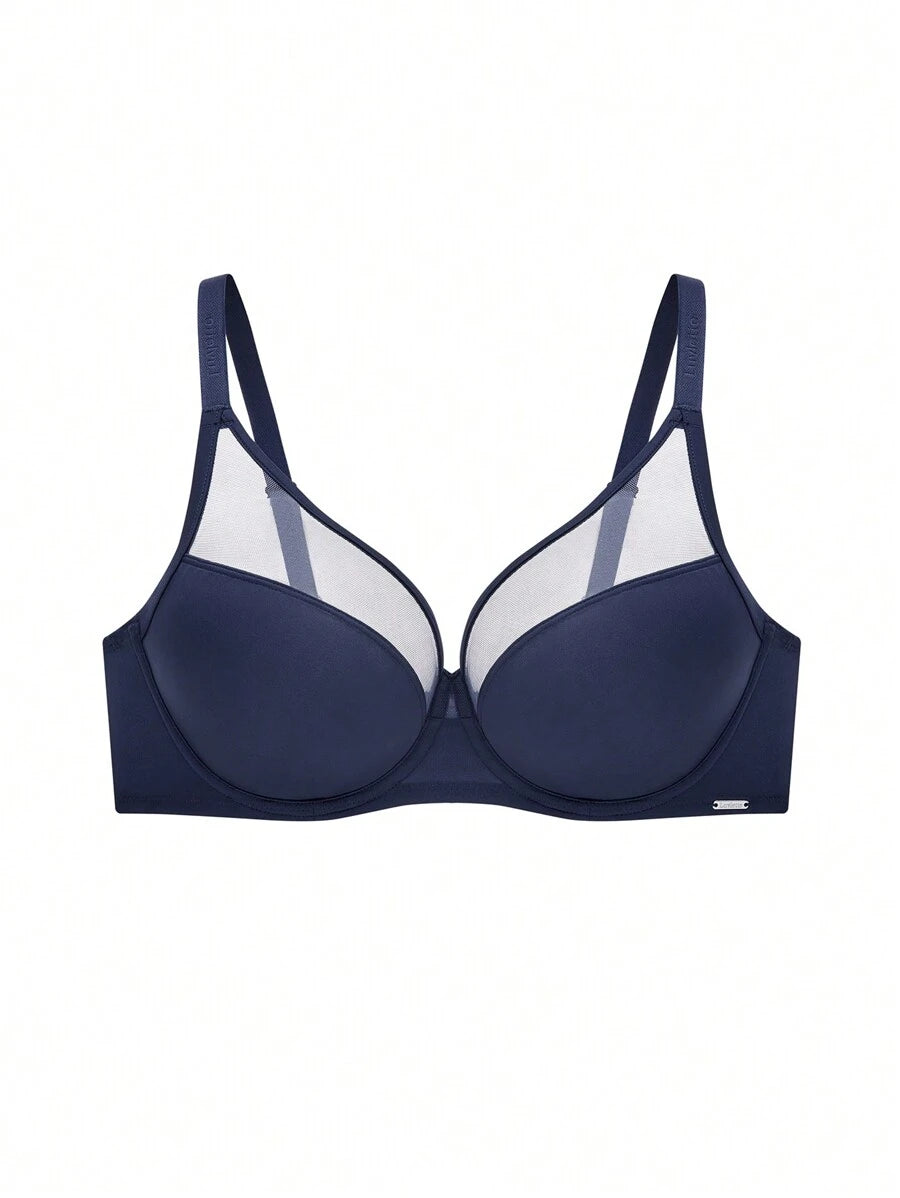 Plunge Underwire T Shirt Bra Blue