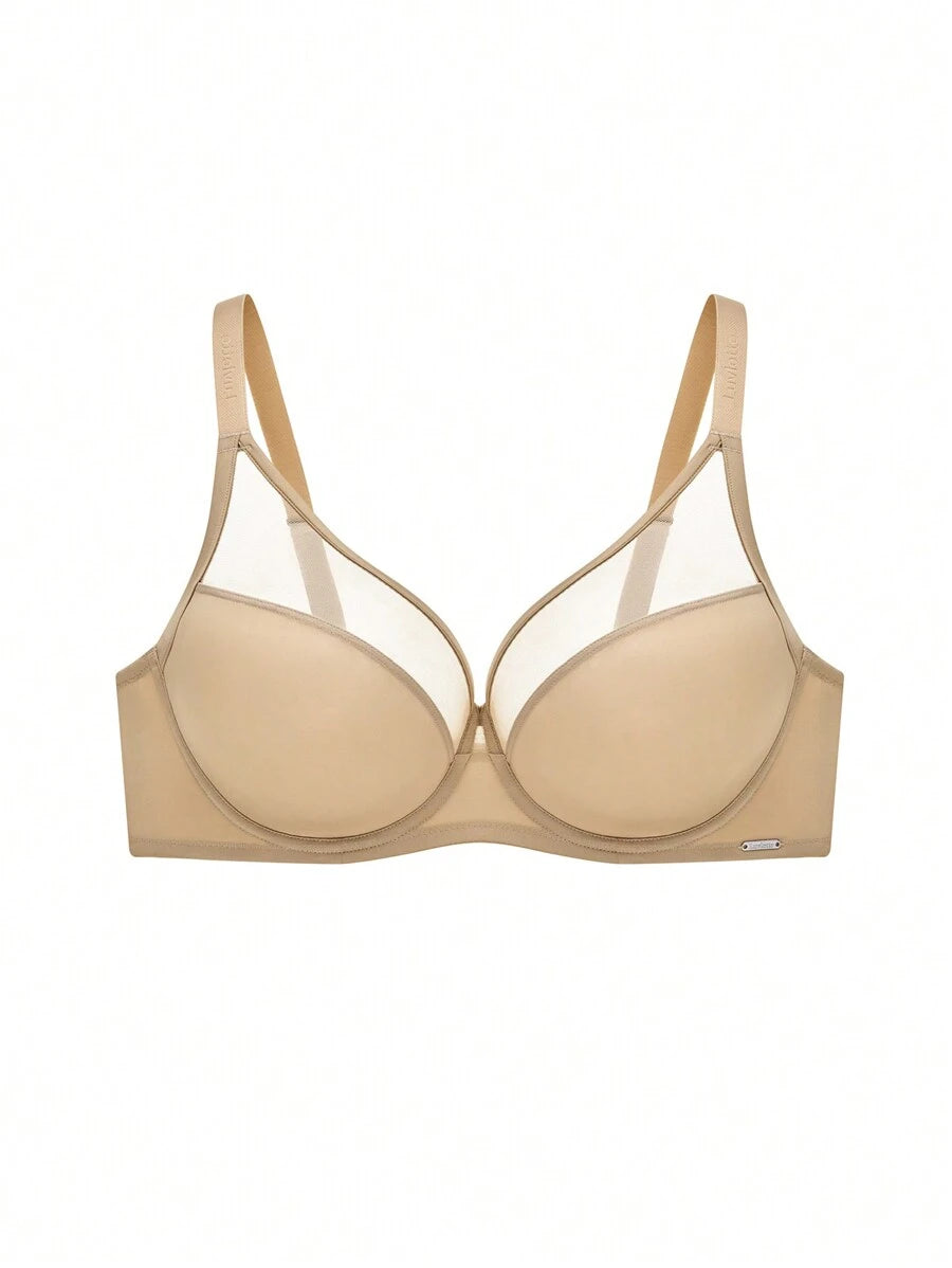 Plunge Underwire T Shirt Bra Beige