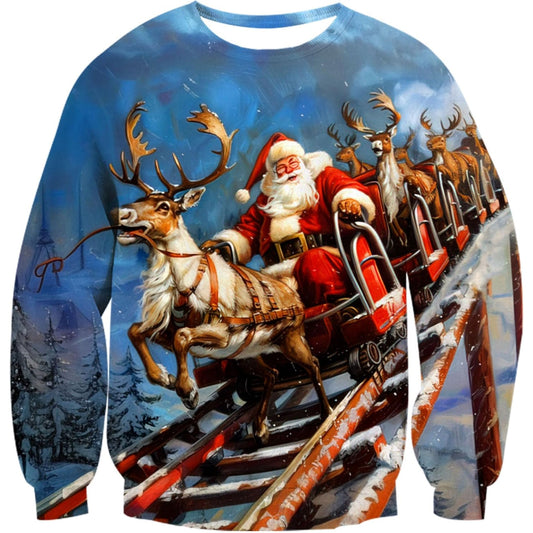 Santa Roller Coaster Ride Christmas Sweater 6XL