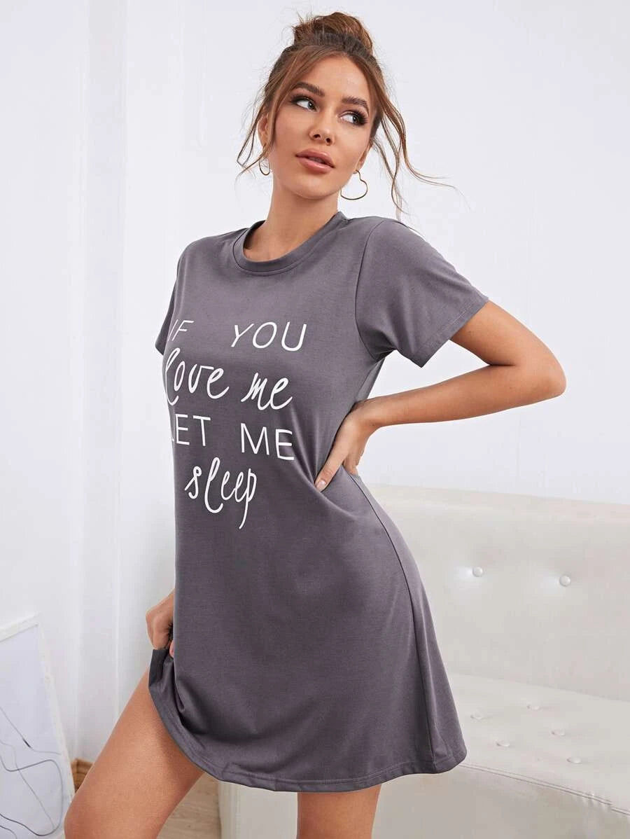 Slogan Graphic Nightdress