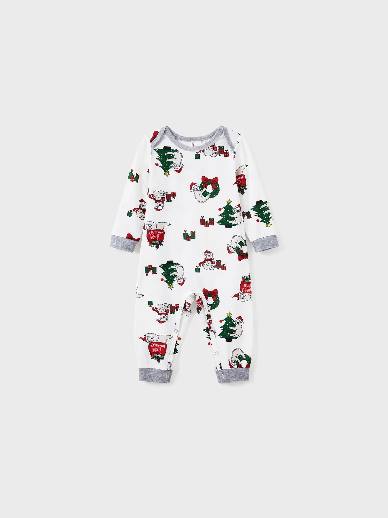 Sloths Pattern Long Sleeves Family Matching Pajama Set Baby