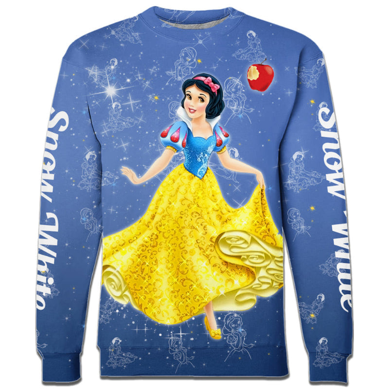 Snow White Pattern Activewear Set Sweatshirt