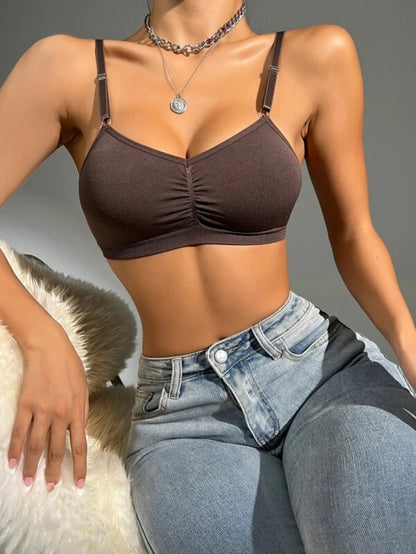 Solid Ruched Bralette