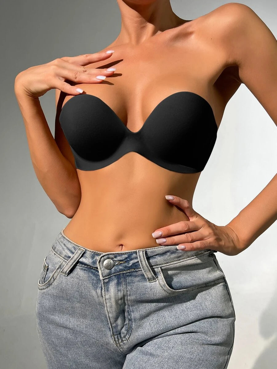 Solid Self Adhesive Strapless Bra