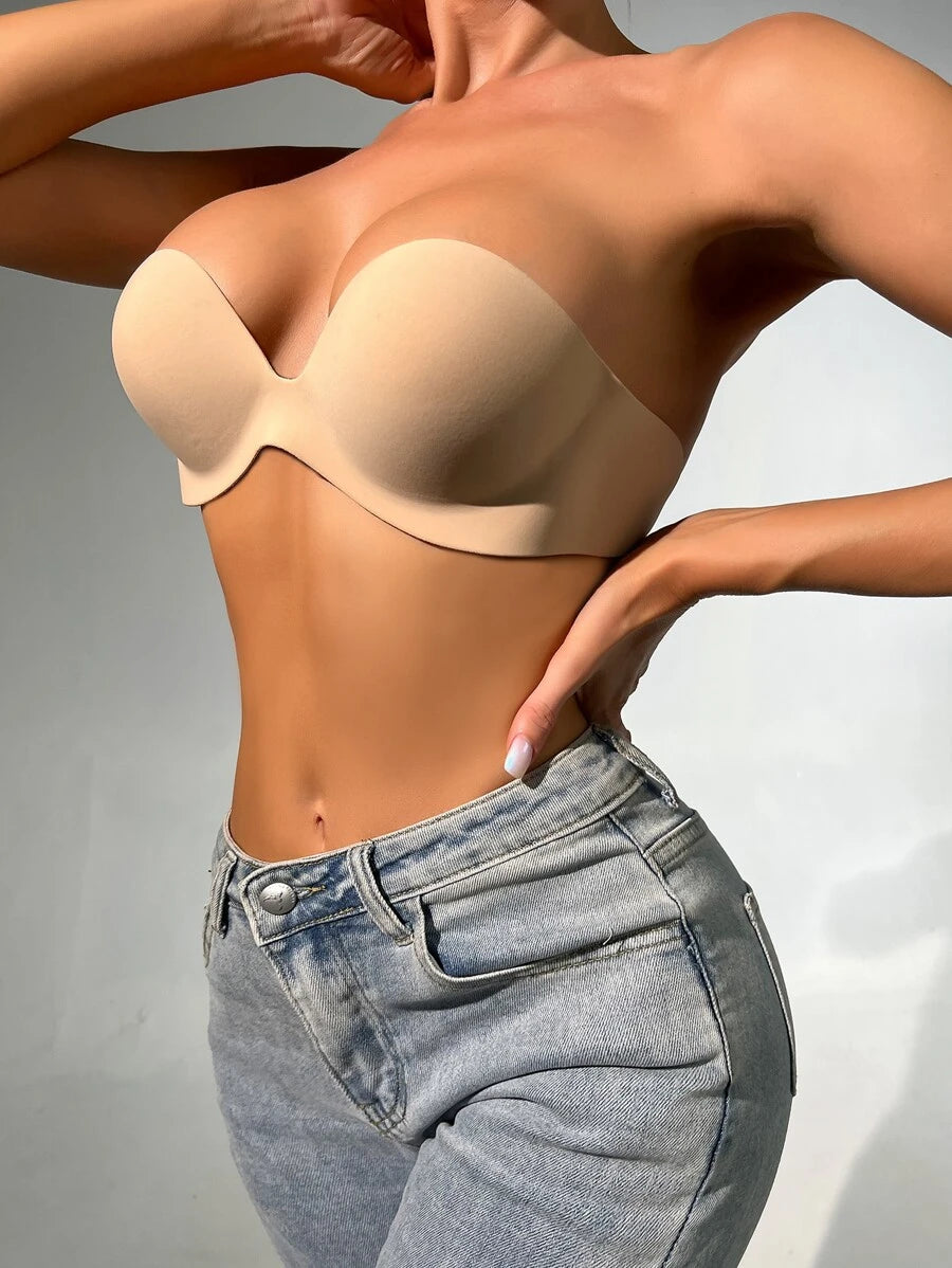 Solid Self Adhesive Strapless Bra