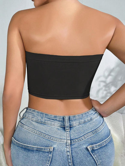 Solid Strapless Wireless Bra