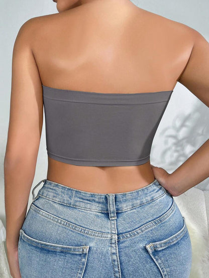 Solid Strapless Wireless Bra