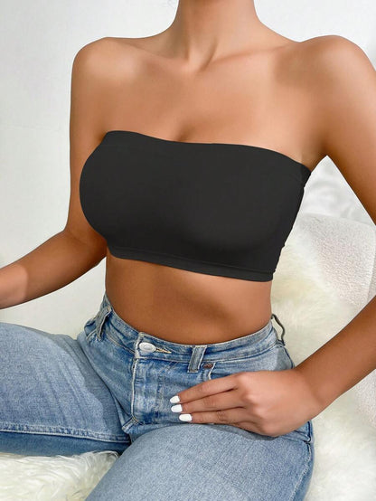 Solid Strapless Wireless Bra